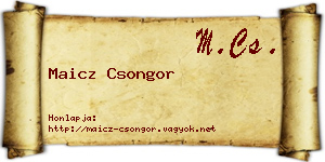 Maicz Csongor névjegykártya